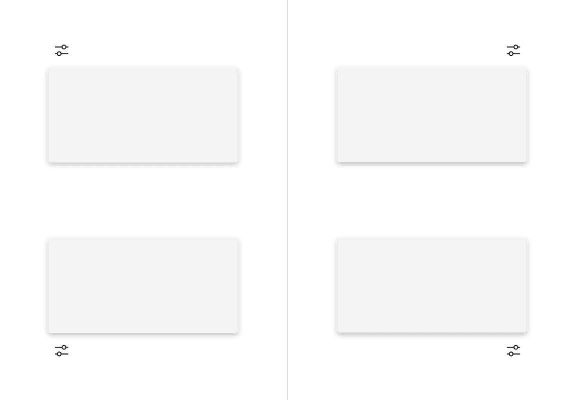 No tip popover top and bottom directions with left and right alignments.